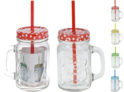 Drinkglas met rietje